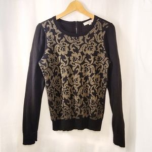 *LOFT Jacquard Front Long Sleeve Sweater